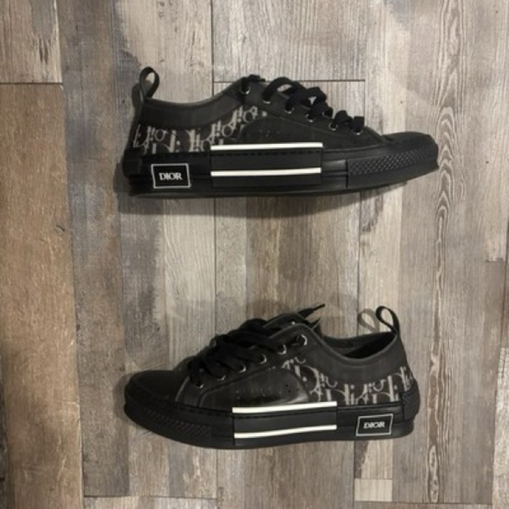 Dior Black and Gray Logo Sneakers
